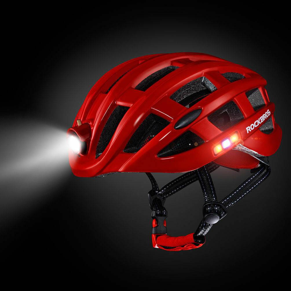 ROCKBROS Fahrradhelm mit Scheinwerfer und Sicherheitswarnleuchte - ROCKBROS-EU