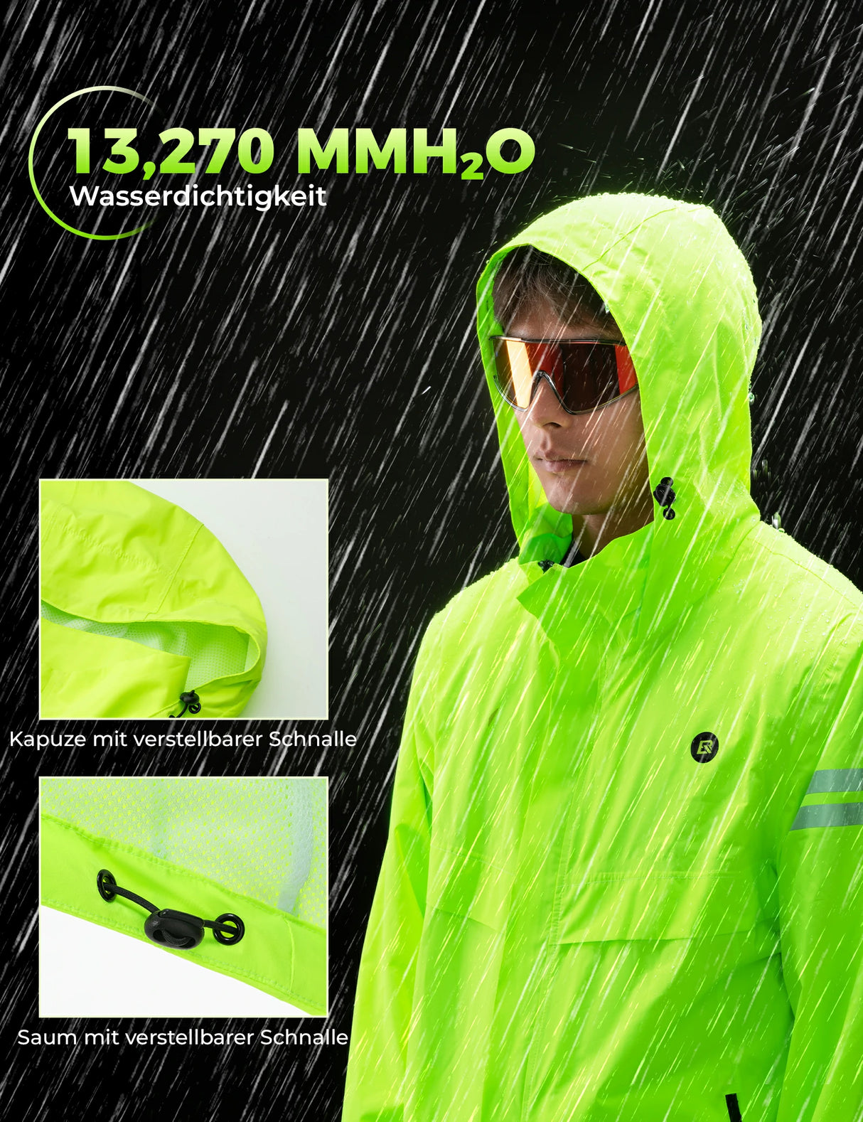 ROCKBROS Fahrradjacke Herren Wasserdicht Atmungsaktiv