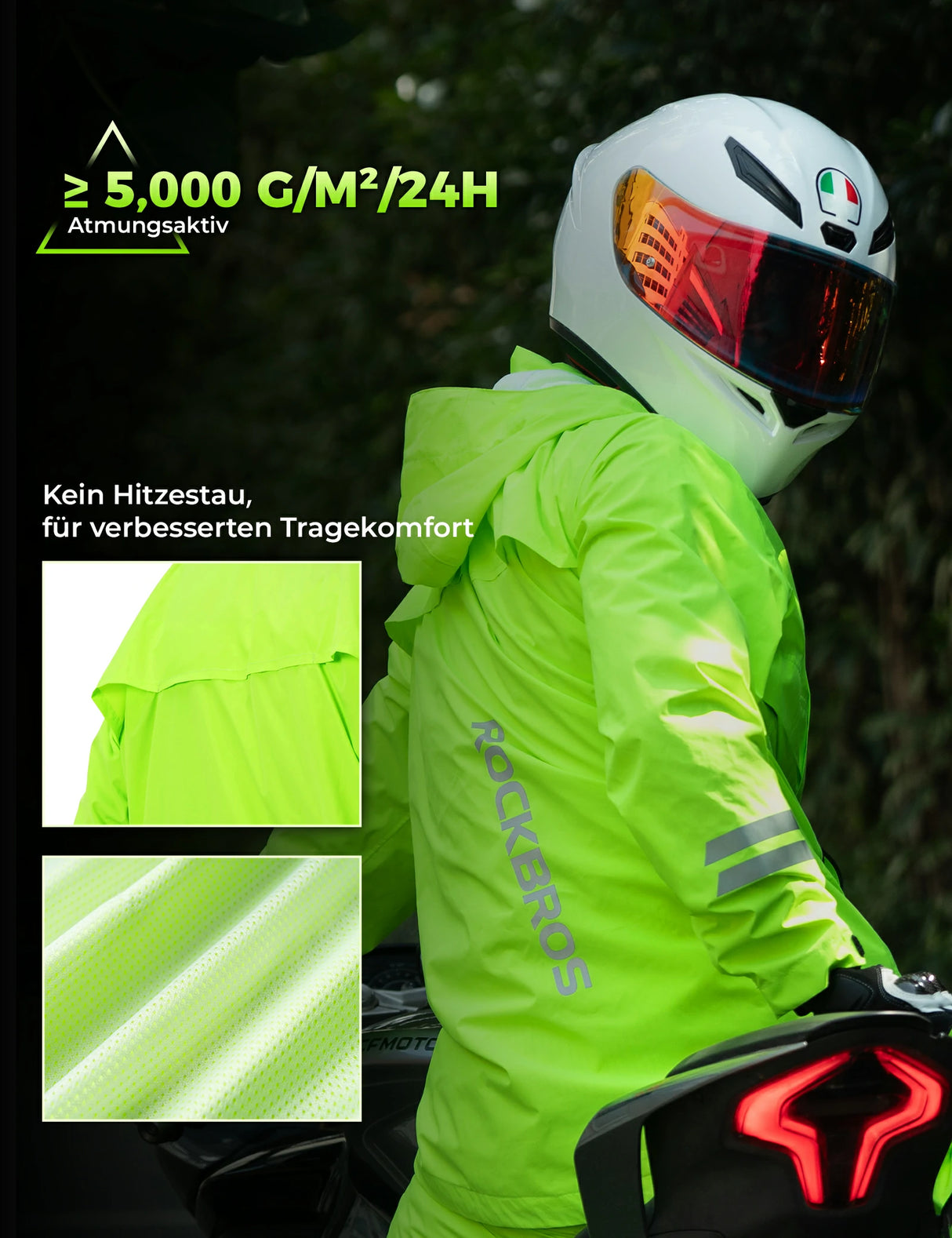 ROCKBROS Fahrradjacke Herren Wasserdicht Atmungsaktiv