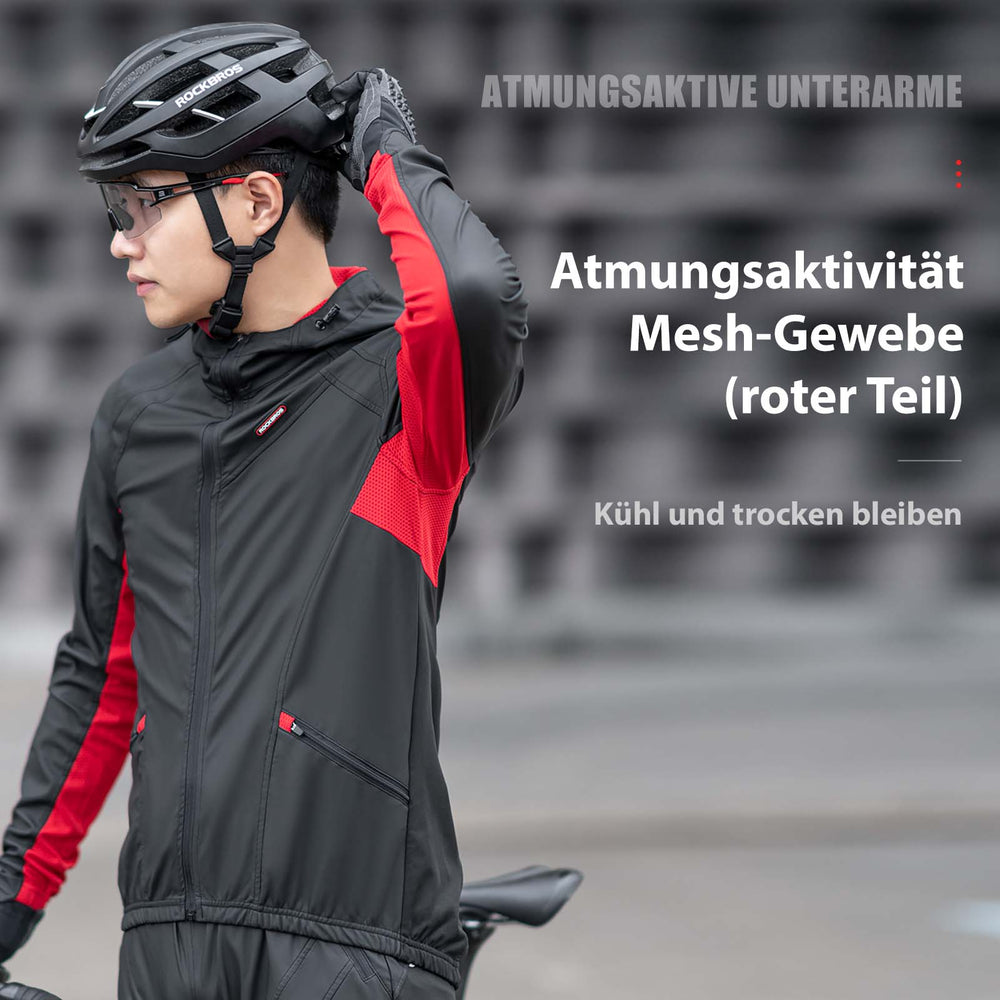 ROCKBROS Fahrradjacke Herren Winter Winddicht Softshelljacke Schwarz - ROCKBROS-EU