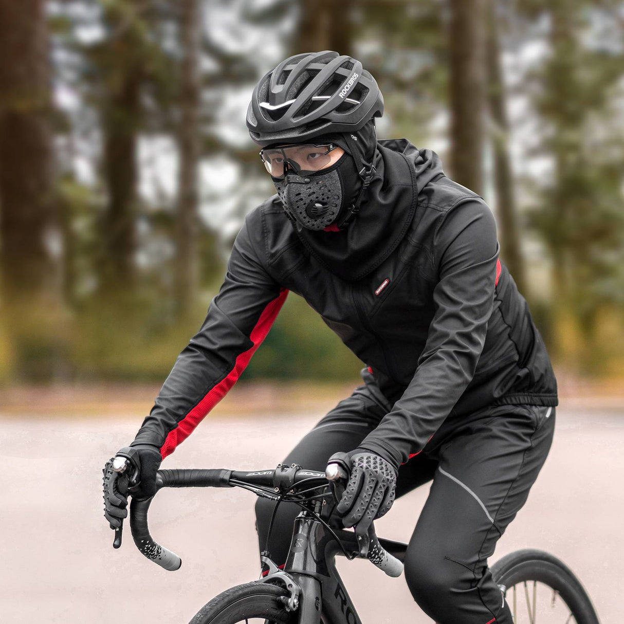 ROCKBROS Fahrradjacke Herren Winter Winddicht Softshelljacke Schwarz - ROCKBROS-EU
