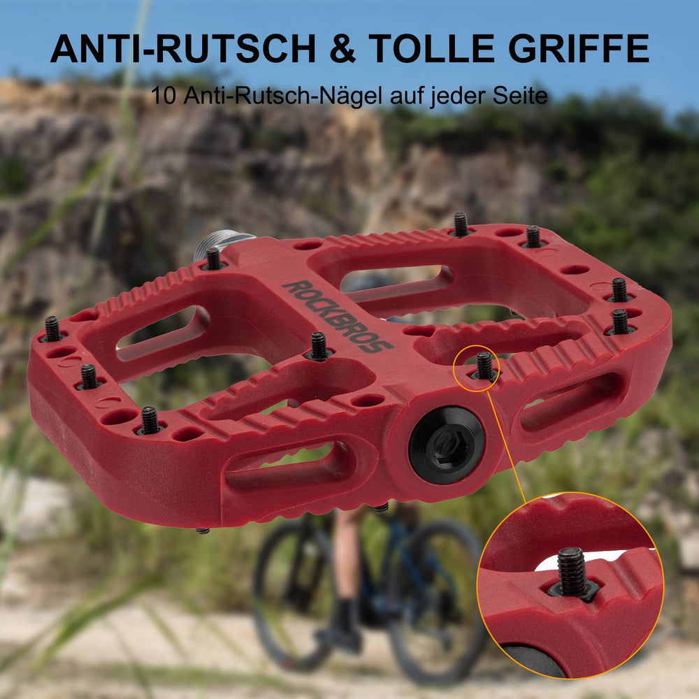 ROCKBROS Fahrradpedale Nylon Flat Pedale 9/16 Zoll mit 3 Bearing - ROCKBROS-EU