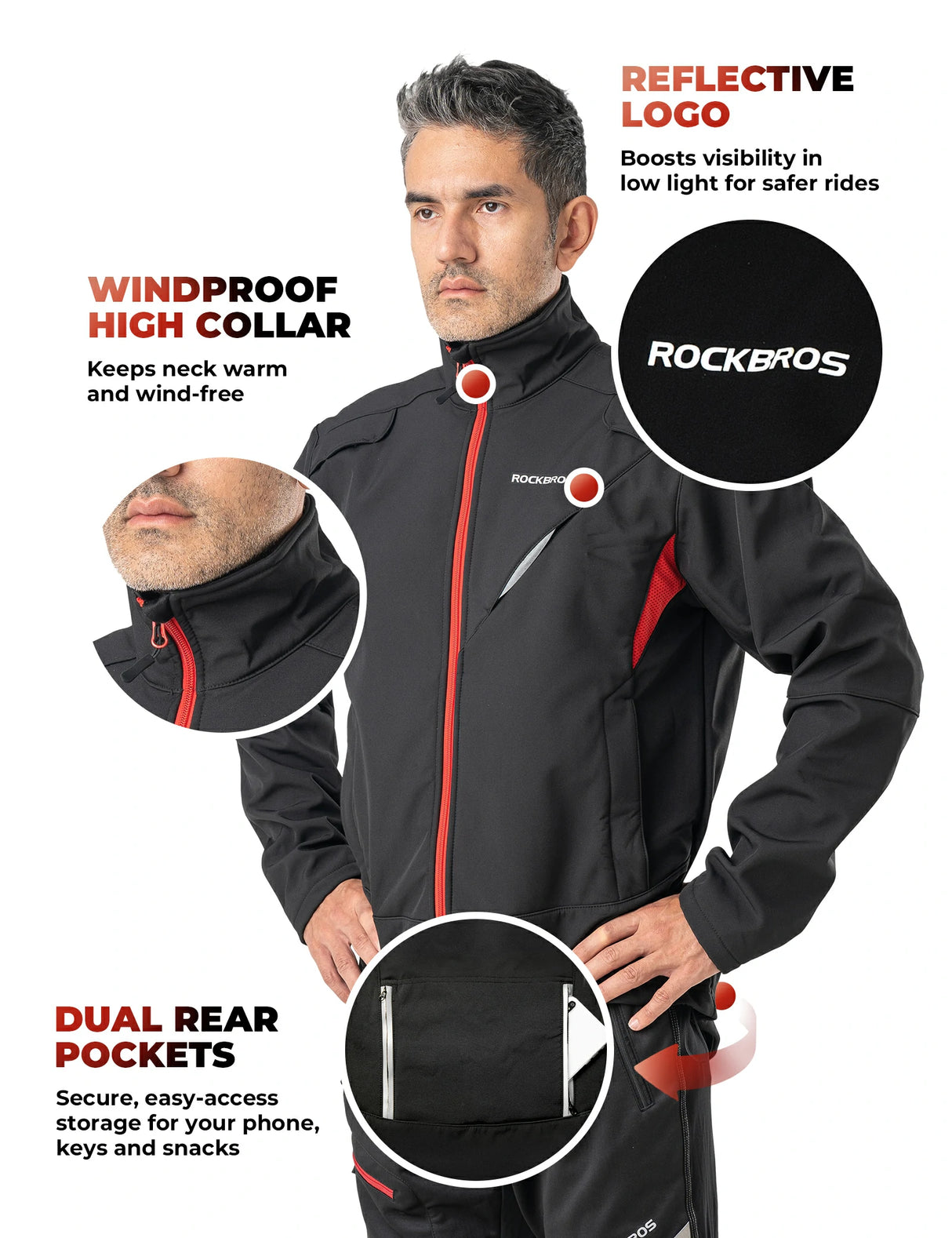 ROCKBROS Frühling Jacke / Hose Herren Windschutz Radsportanzug - ROCKBROS-EU