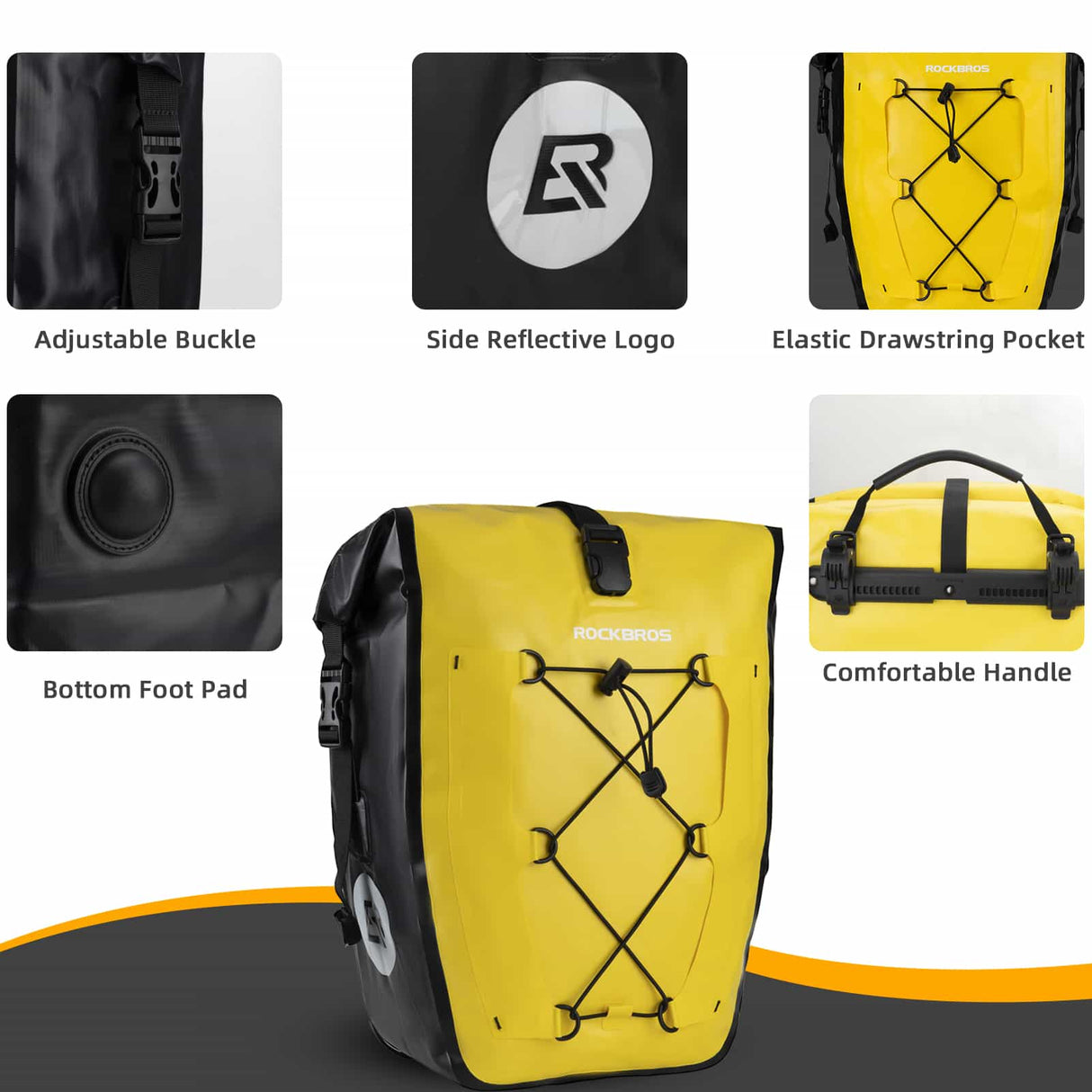 ROCKBROS Gepäckträgertasche 25L-32L 100 % wasserdicht mit Tragegriff - ROCKBROS-EU
