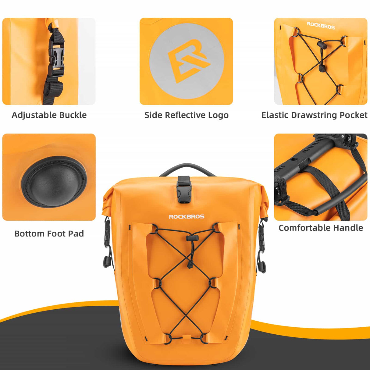 ROCKBROS Gepäckträgertasche 25L-32L 100 % wasserdicht mit Tragegriff - ROCKBROS-EU
