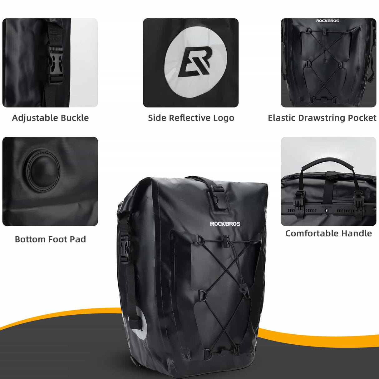 ROCKBROS Gepäckträgertasche 25L-32L 100 % wasserdicht mit Tragegriff - ROCKBROS-EU