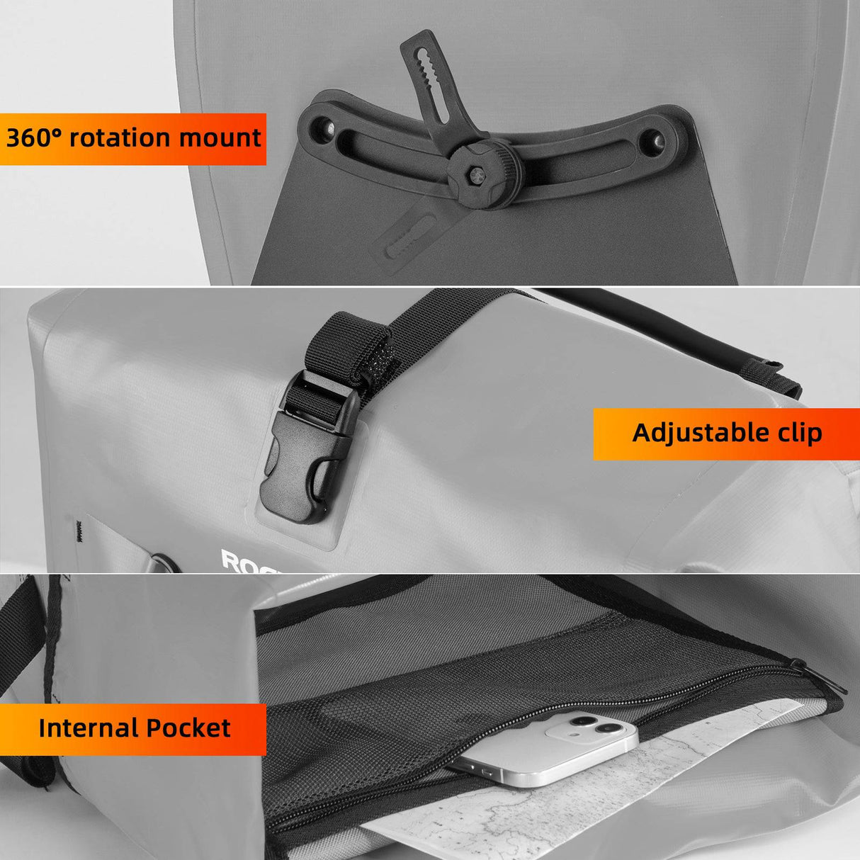 ROCKBROS Gepäckträgertasche 25L-32L 100 % wasserdicht mit Tragegriff - ROCKBROS-EU