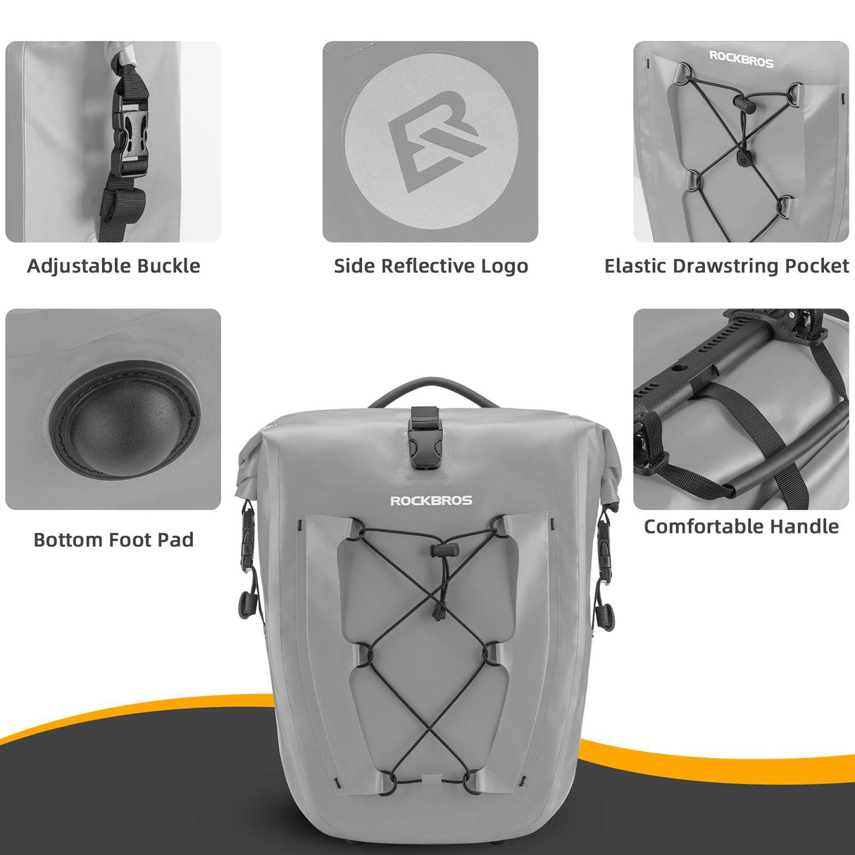 ROCKBROS Gepäckträgertasche 25L-32L 100 % wasserdicht mit Tragegriff - ROCKBROS-EU