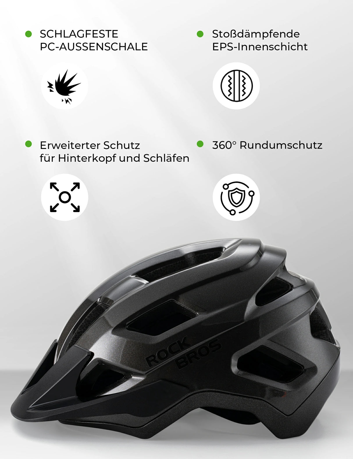 ROCKBROS Kinder-Fahrradhelm mit abnehmbarem Visier