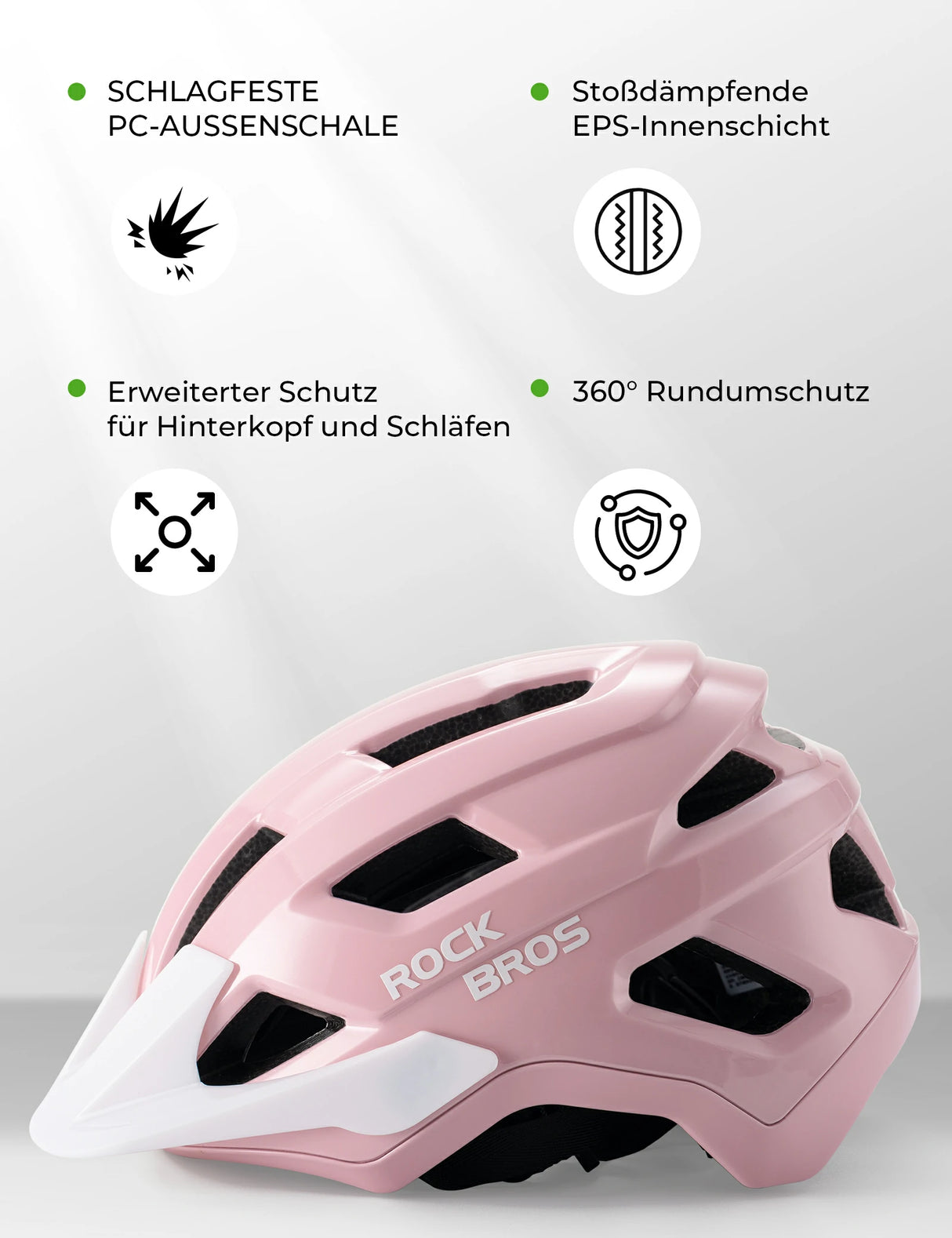 ROCKBROS Kinder-Fahrradhelm mit abnehmbarem Visier