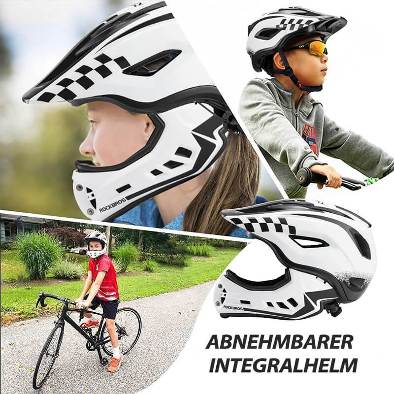 ROCKBROS Kinderhelm Integralhelm mit Abnehmbare Kinnschutz für Jungen/Mädchen - ROCKBROS-EU