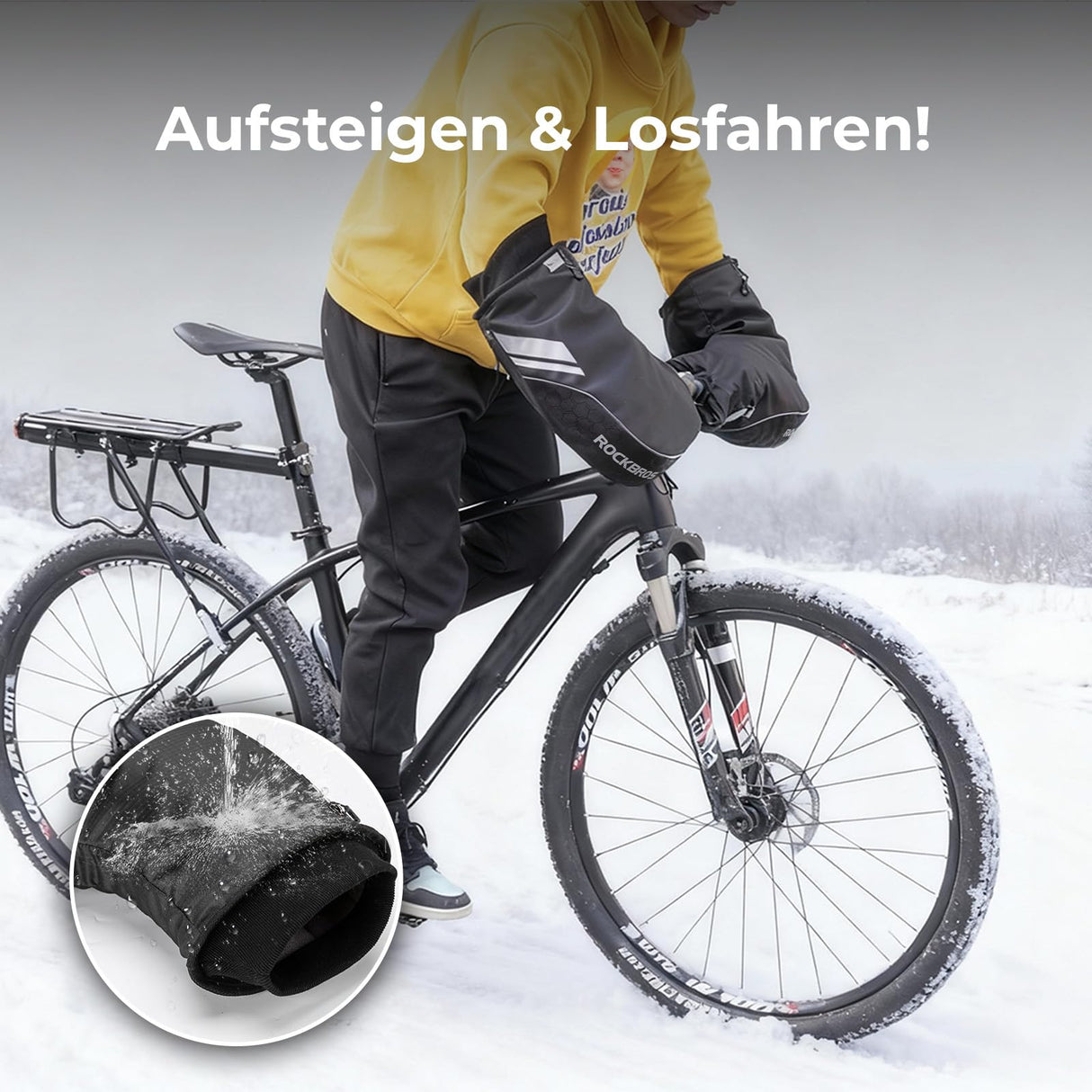 ROCKBROS Lenkerstulpen – Gefüttert & Schwarz für Vollständige Abdichtung