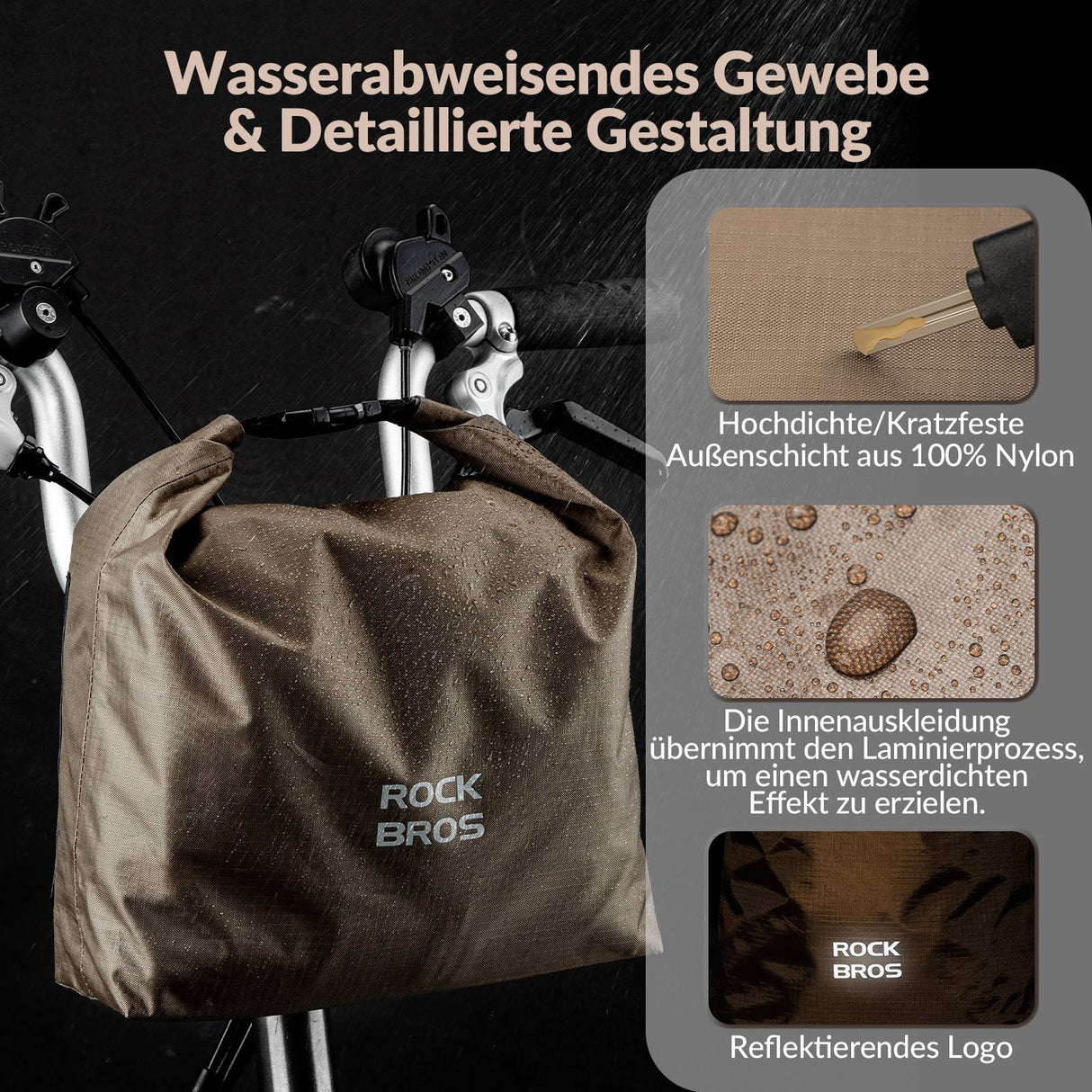 ROCKBROS Lenkertasche Wasserdichte Fahrradkorb Fronttasche 2,5L-4L - ROCKBROS-EU