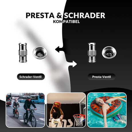ROCKBROS Luftpumpe Handpumpe Schrader & Presta Ventile aus Aluminium - ROCKBROS-EU