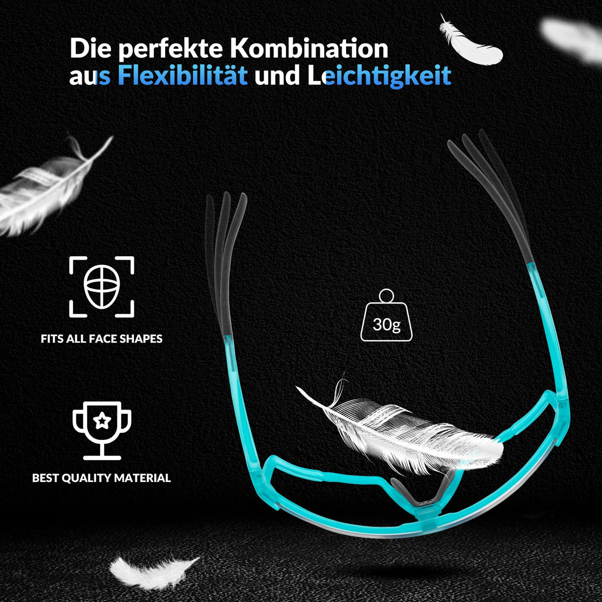 ROCKBROS Photochrome Brille HD Fahrradbrille für Outdoor-Aktivitäten Blau - ROCKBROS-EU