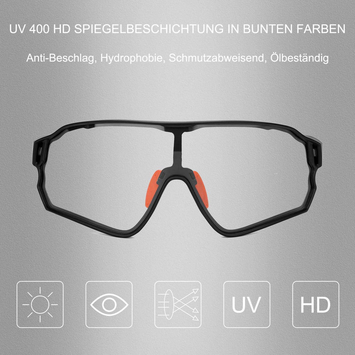 ROCKBROS Photochrome Sonnenbrille Fahrradbrille UV400-Schutz Unisex - ROCKBROS-EU