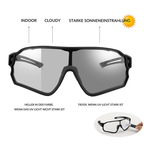 ROCKBROS Photochrome Sonnenbrille Fahrradbrille UV400-Schutz Unisex - ROCKBROS-EU