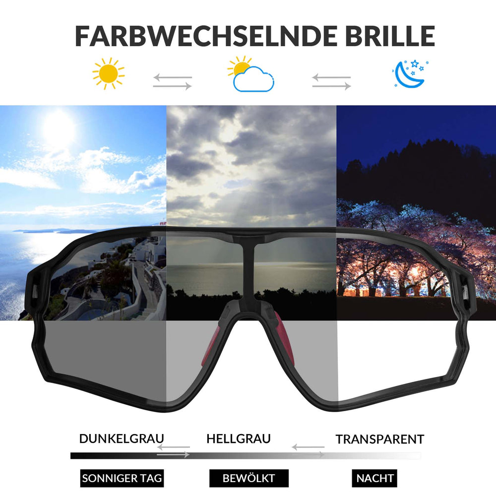 ROCKBROS Photochrome Sonnenbrille Fahrradbrille UV400-Schutz Unisex - ROCKBROS-EU