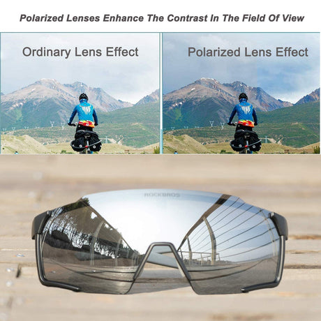ROCKBROS Polarisierte Sonnenbrille Fahrradbrille für Outdoor-Sport Schwarz - ROCKBROS-EU