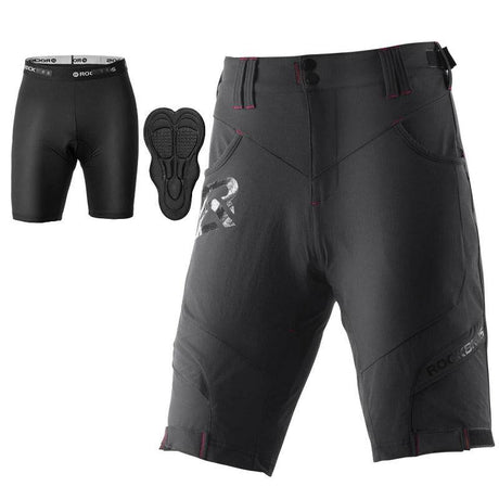 ROCKBROS Herren Fahrradhose, kurz, atmungsaktiv, mit Anti-Stoß-Polsterung, ideal für komfortable Fahrradtouren.