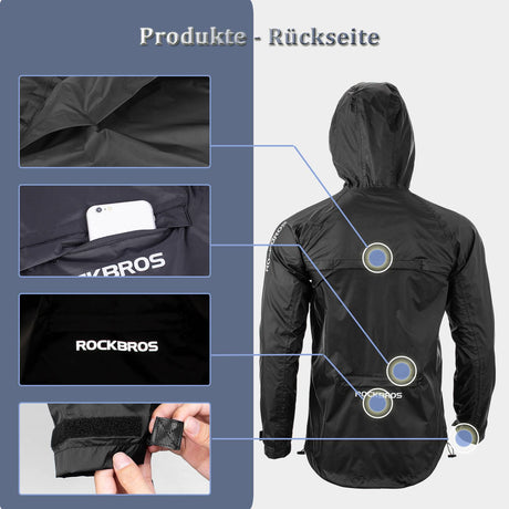 ROCKBROS Radsport Regenjacke Herren Wasserdicht Leicht Fahrradjacke - ROCKBROS-EU