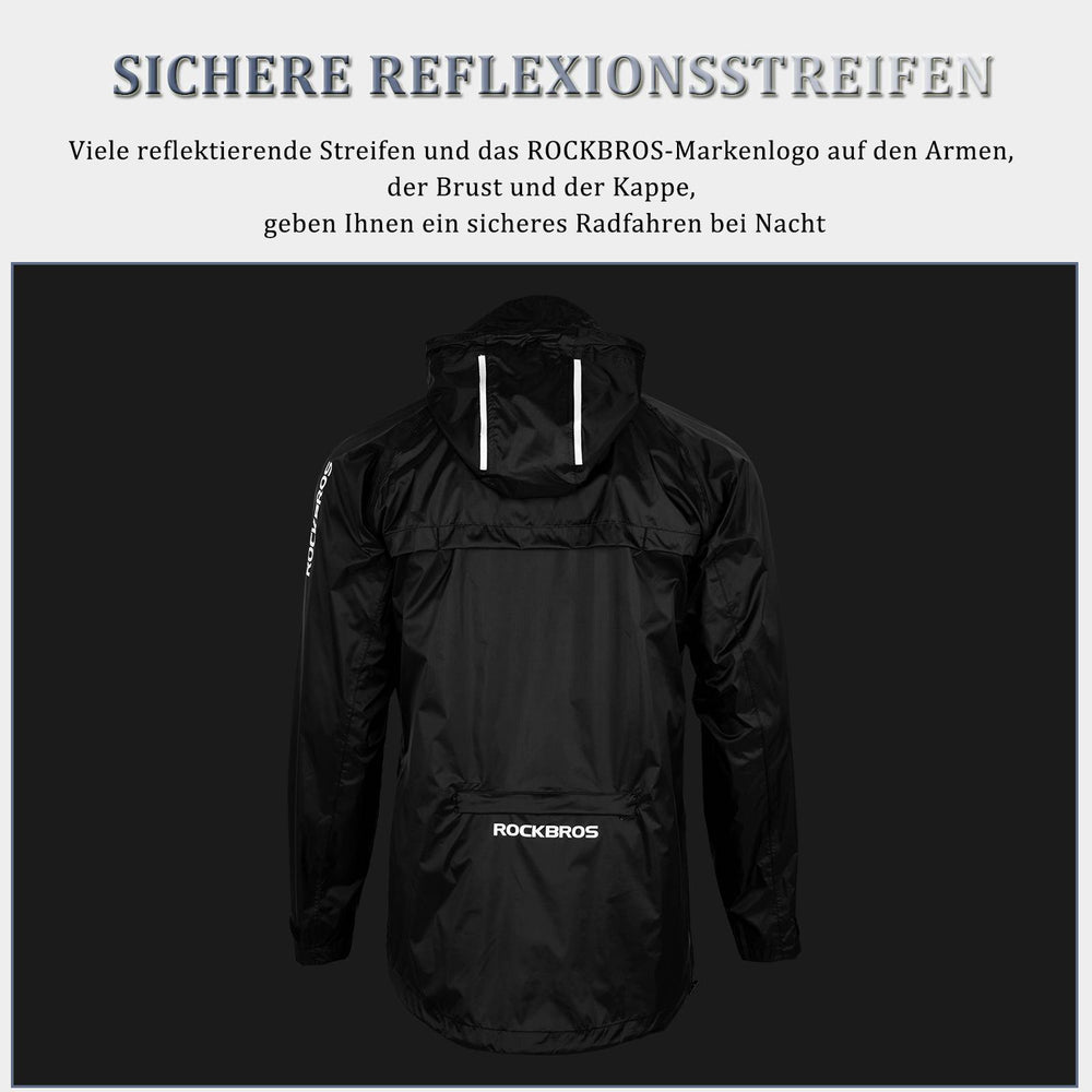 ROCKBROS Radsport Regenjacke Herren Wasserdicht Leicht Fahrradjacke - ROCKBROS-EU