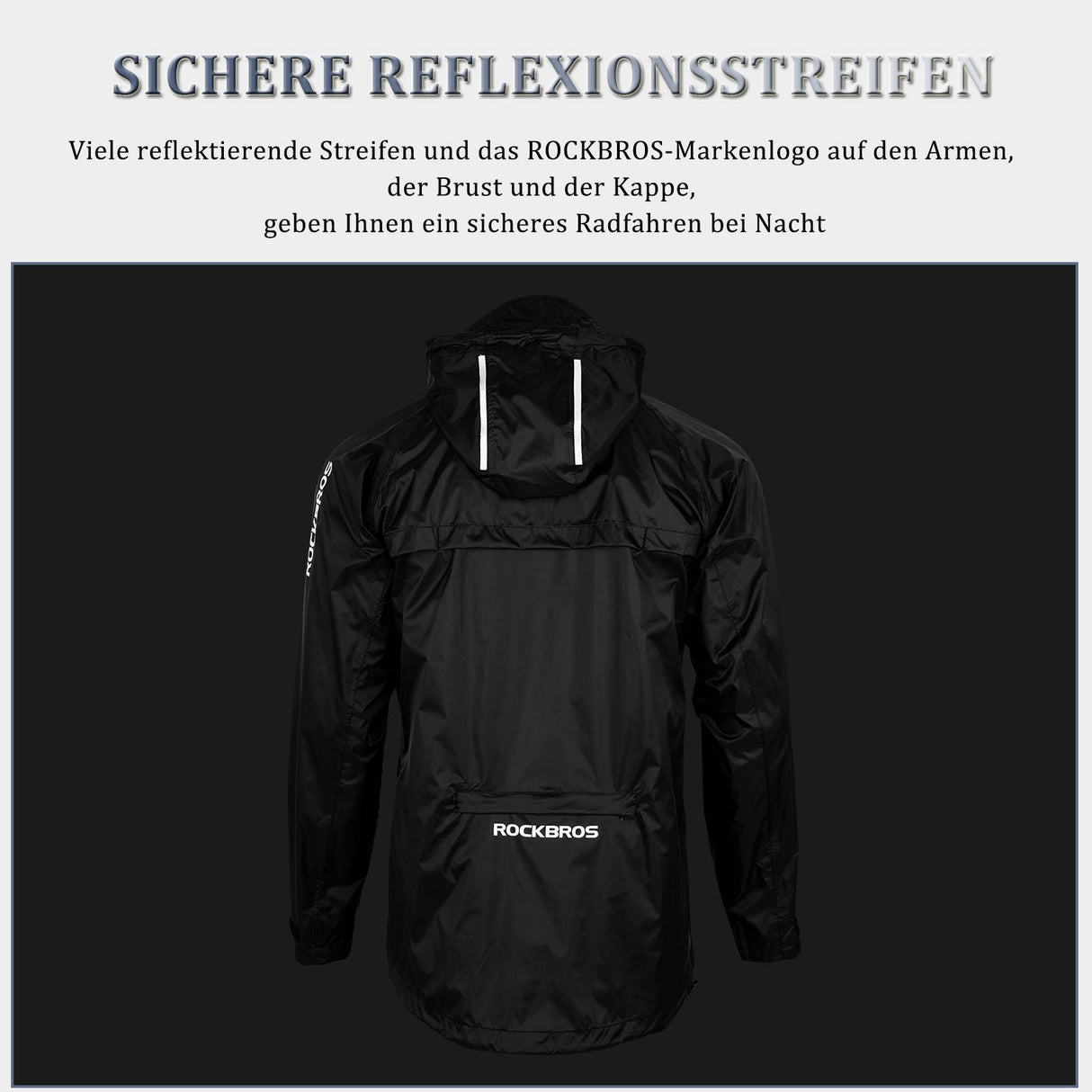 ROCKBROS Radsport Regenjacke Herren Wasserdicht Leicht Fahrradjacke - ROCKBROS-EU
