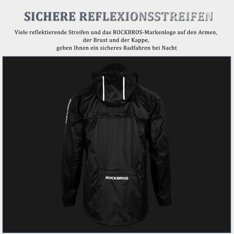 ROCKBROS Radsport Regenjacke Herren Wasserdicht Leicht Fahrradjacke - ROCKBROS-EU