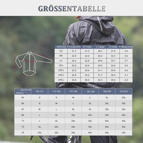 ROCKBROS Radsport Regenjacke Herren Wasserdicht Leicht Fahrradjacke - ROCKBROS-EU