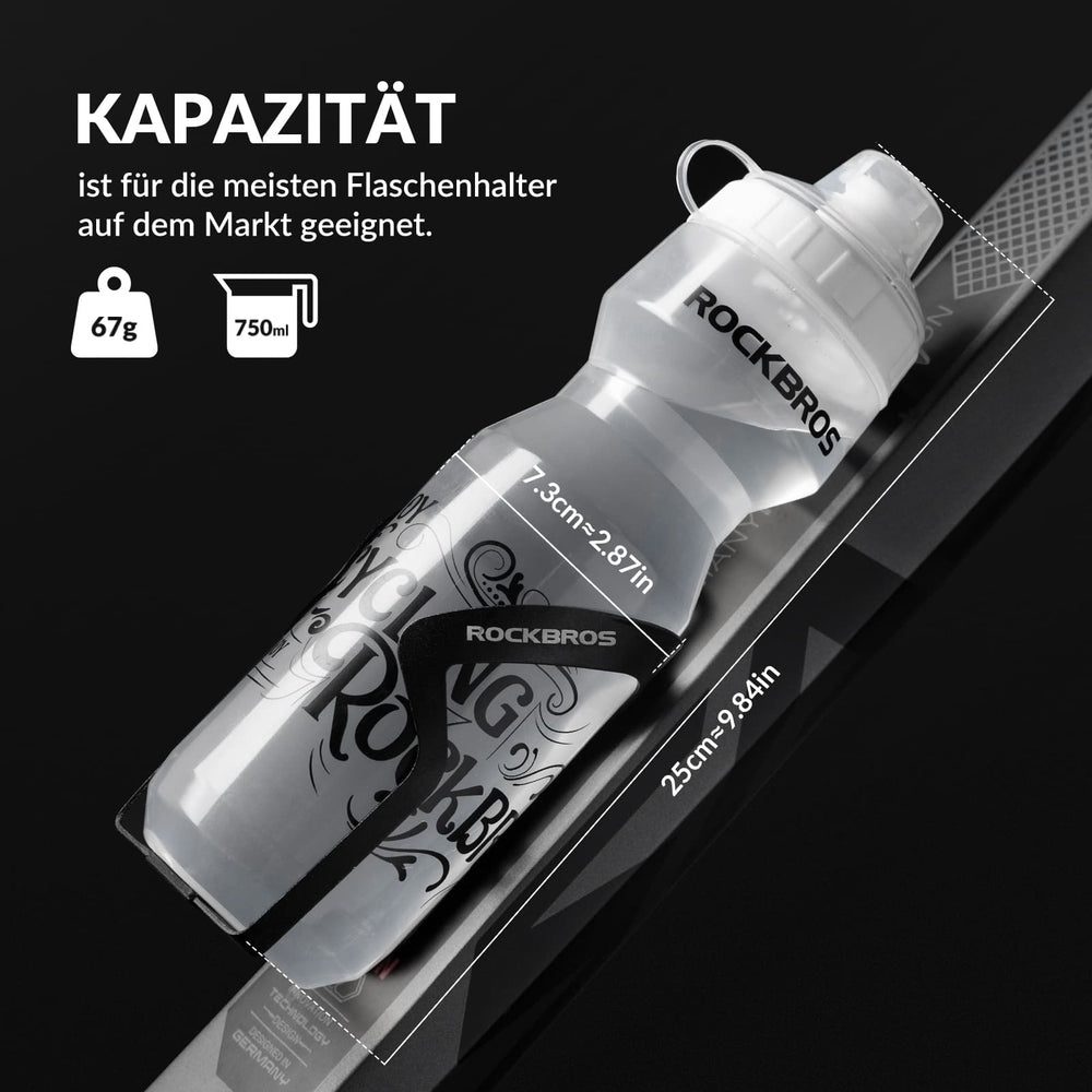 ROCKBROS Sport Trinkflasche 750ml Fahrrad Wasserflasche BPA-Frei - ROCKBROS-EU