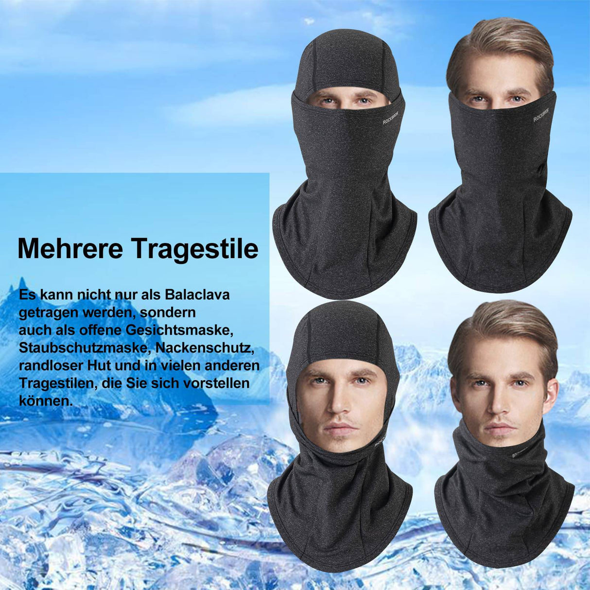 ROCKBROS Sturmhaube Herbst Winter Balaclava für Outdoorsports Unisex - ROCKBROS-EU
