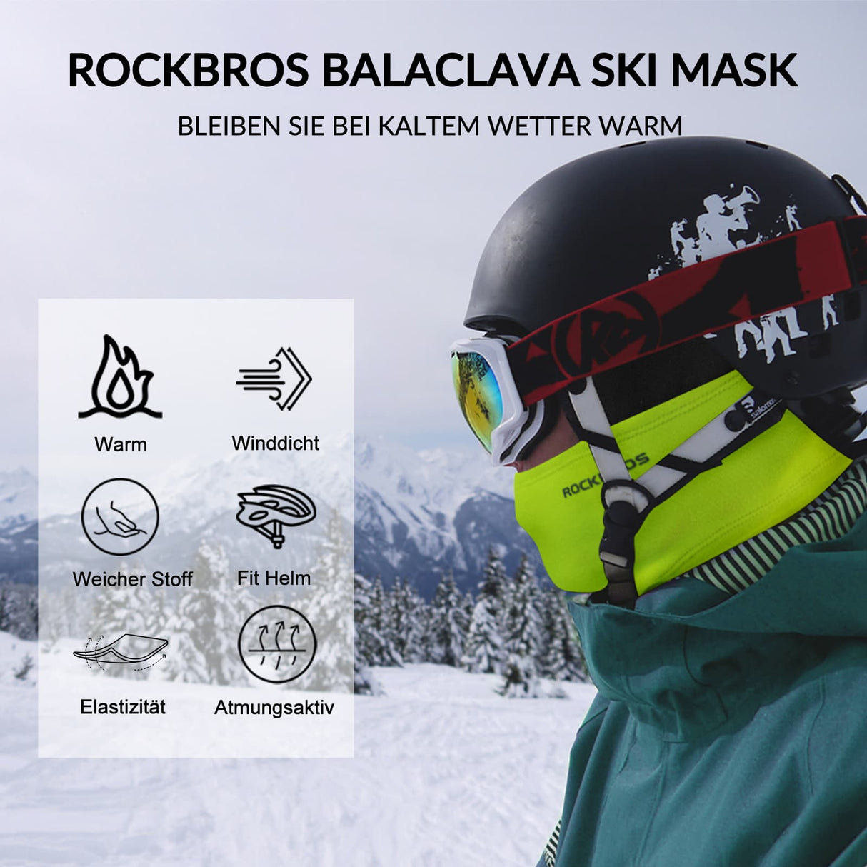 ROCKBROS Sturmhaube Herbst Winter Balaclava für Outdoorsports Unisex - ROCKBROS-EU