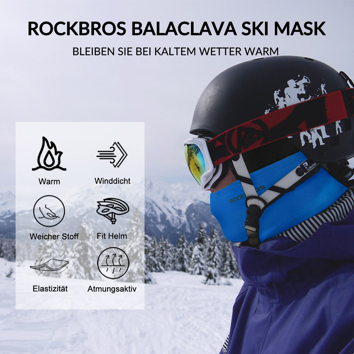 ROCKBROS Sturmhaube Herbst Winter Balaclava für Outdoorsports Unisex - ROCKBROS-EU