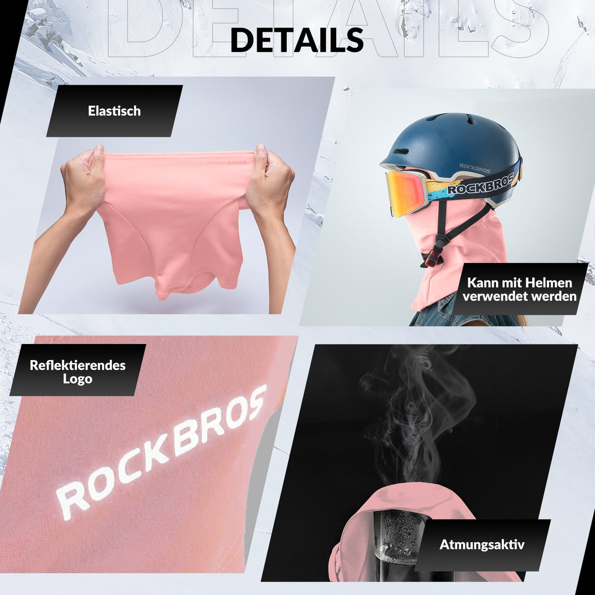 ROCKBROS Sturmhaube Herbst Winter Balaclava für Outdoorsports Unisex - ROCKBROS-EU