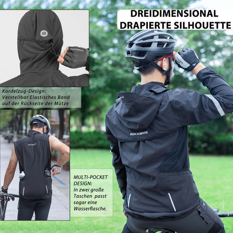 ROCKBROS Winddichte Fahrrad Jacke mit abnehmbarem Ärmel Softshelljacke - ROCKBROS-EU