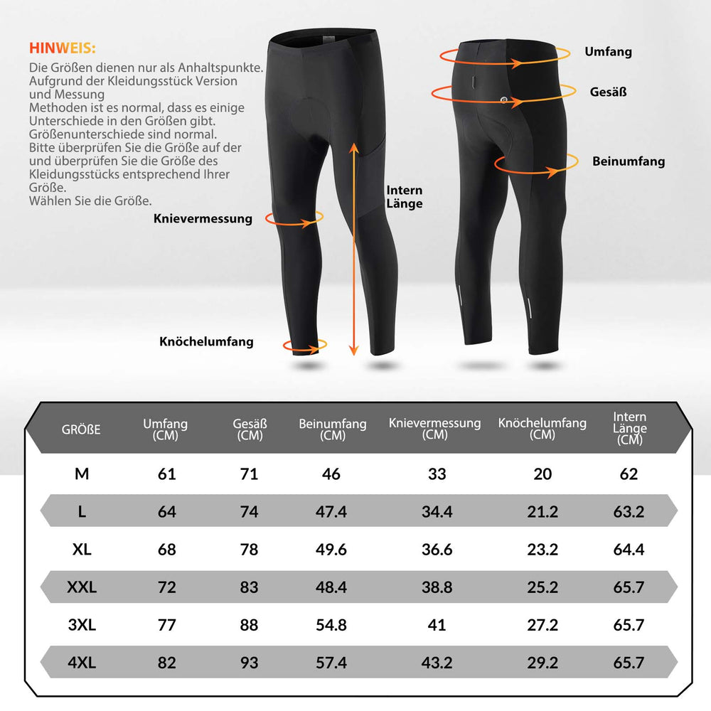 ROCKBROS Winter Fahrrad Lange Hose Elastische Radhose Herren/Damen M-4XL - ROCKBROS-EU