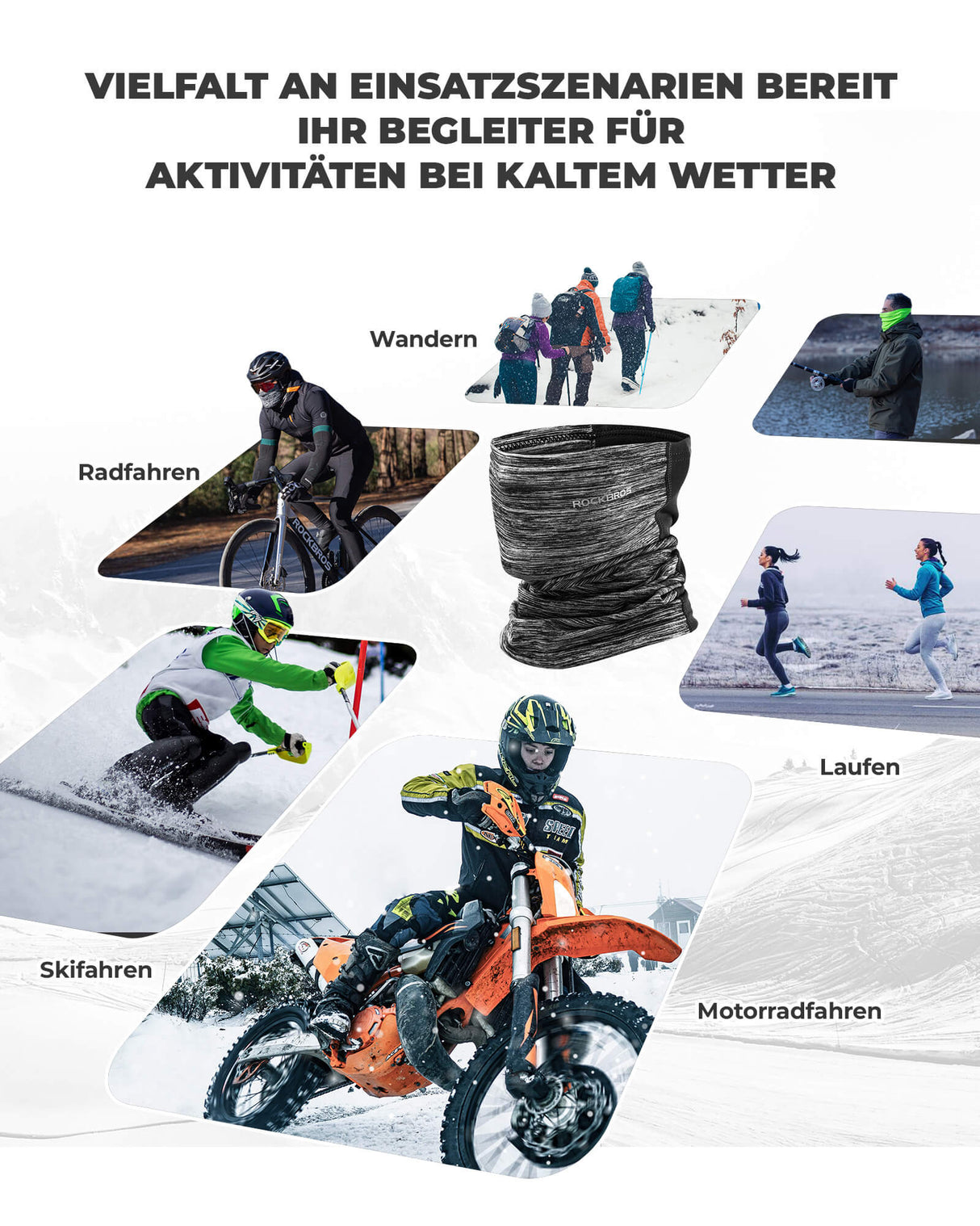 ROCKBROS Winter Halbe Balaclavas Multifunktion Atmungsaktiv Gesichtsbedeckung - ROCKBROS-EU