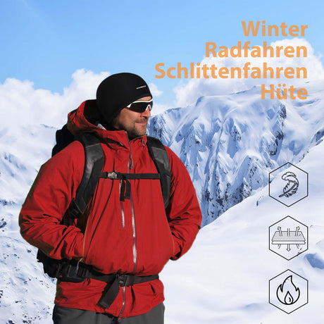 ROCKBROS Winter Laufmütze Fahrrad Mütze aus Fleece schweißfest und warm - ROCKBROS-EU
