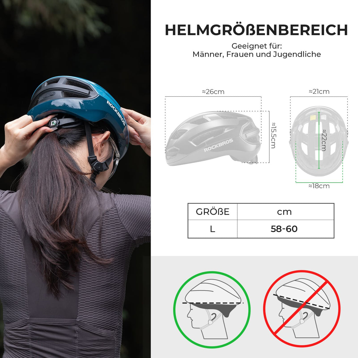 Smart Fahrradhelm mit Licht - ROCKBROS-EU