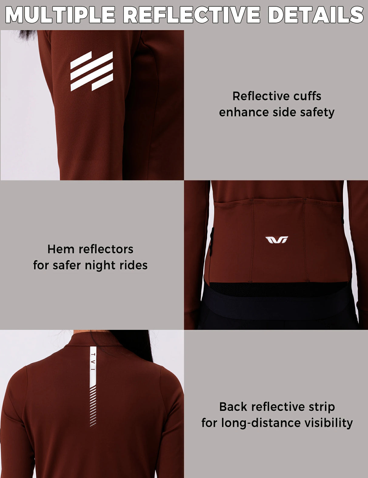 TVI Damen-Radtrikot mit langen Ärmeln – warmes und atmungsaktives Radsporttrikot