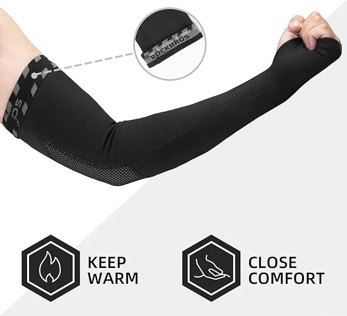 Winter Fleece Fahrrad-Armstulpen mit Daumenschlaufe – warm