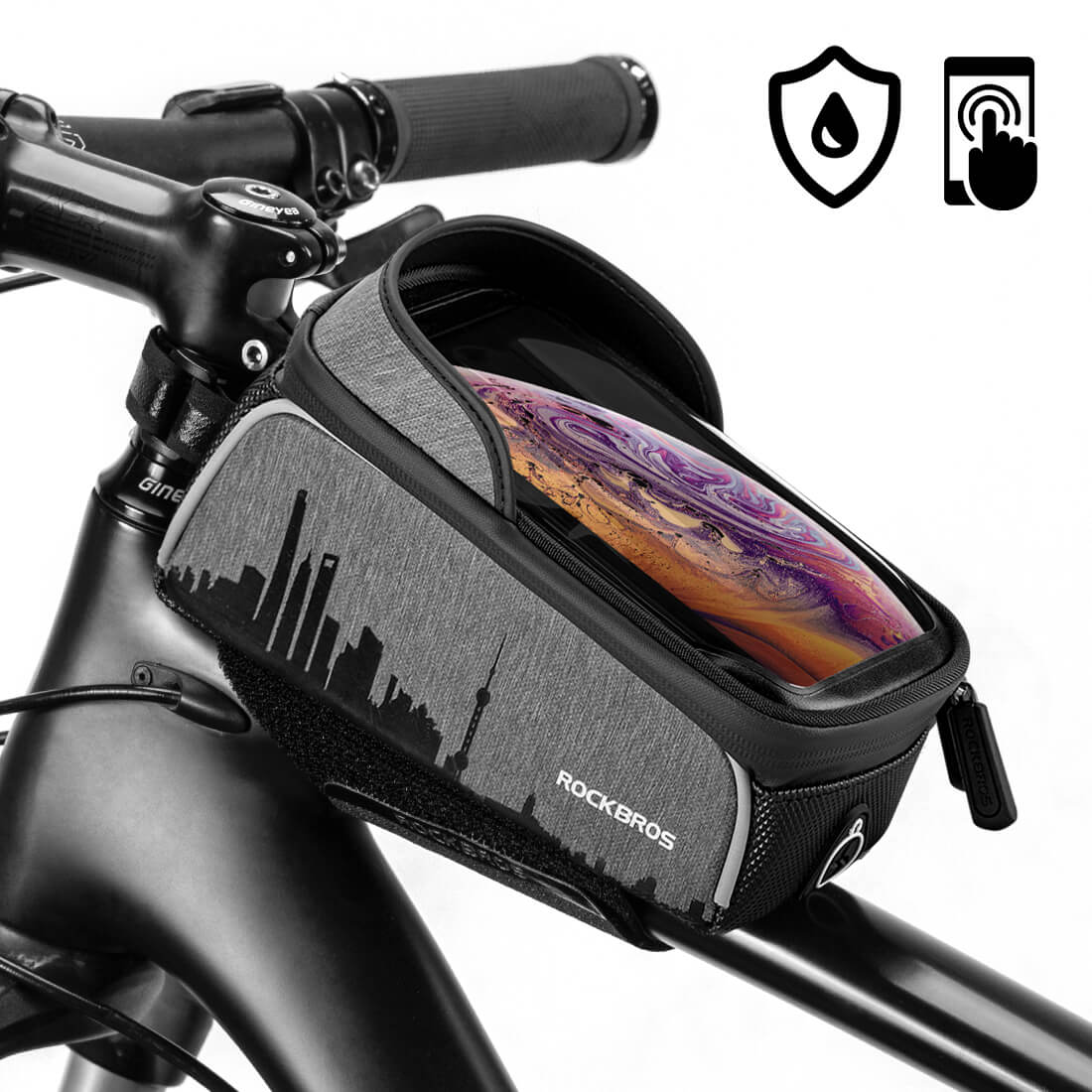Fahrrad-Handy-Halterung-Tasche, Radfahren wasserdichte Front Rahmen Top  Tube Lenker Tasche