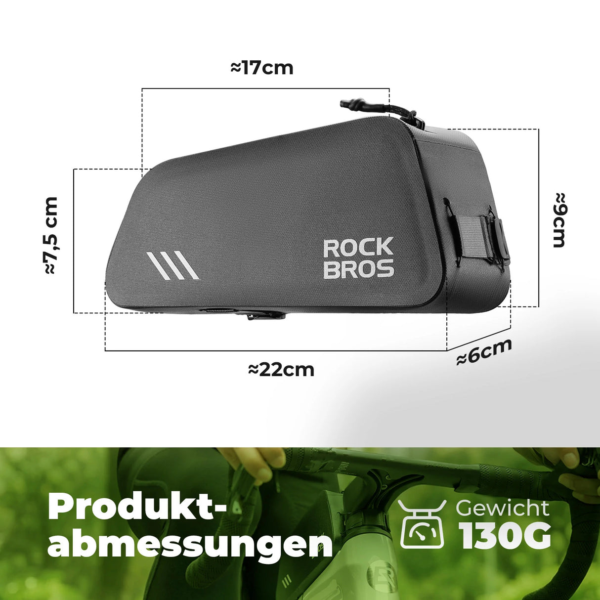 Verwandeln Sie den Raum zwischen Lenker und Sattel in Ihren persönlichen Organizer mit der ROCKBROS Oberrohrtasche (0,9L). Speziell für dynamische Fahrten entwickelt, bietet diese Tasche die perfekte Symbiose aus platzsparender Stauraumlösung und sofortigem Zugriff.