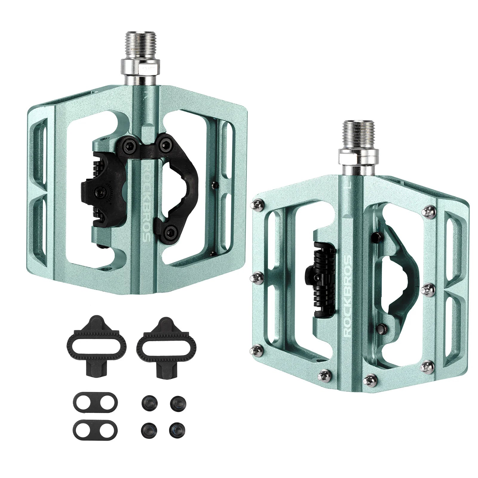ROCKBROS bicycle pedals aluminum 2 in 1 SPD pedals for MTB road bike city bike