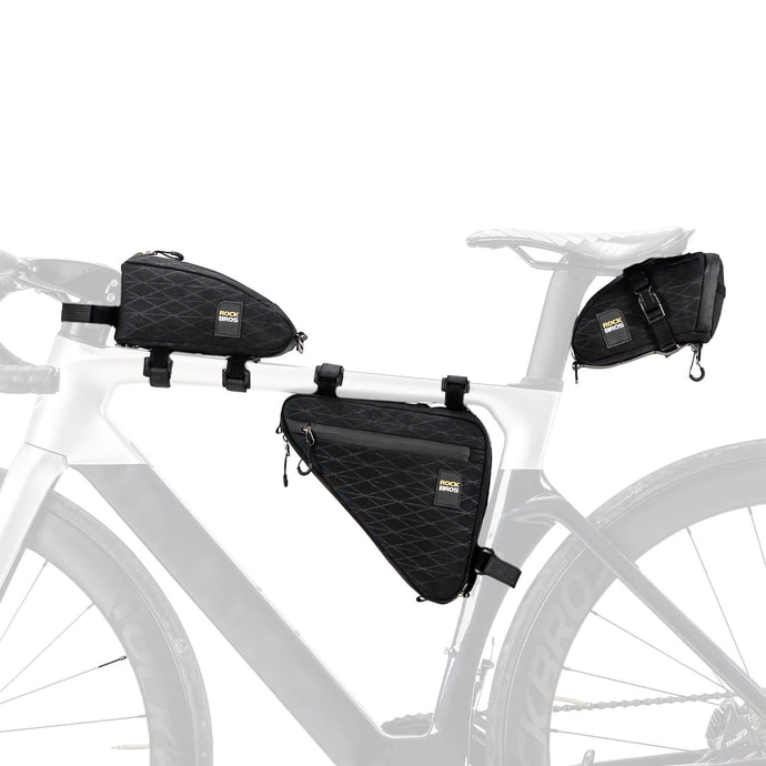 ROCKBROS Fahrradtasche Set Rahmentasche2+Satteltasche1 mit Verstellbarer Schultergurt 1,2L