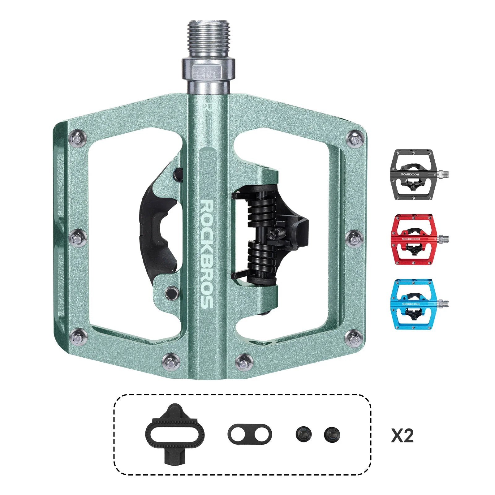 ROCKBROS bicycle pedals aluminum 2 in 1 SPD pedals for MTB road bike city bike