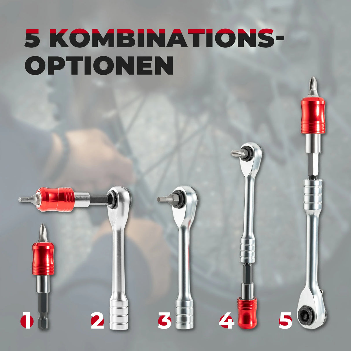 10‑in‑1 Fahrrad‑Multitool – Mit Ratsche und Reifenhebern