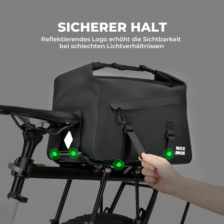 Fahrrad‑Gepäckträgertasche 16L – 100 % Wasserdicht, AS‑155 RideMate