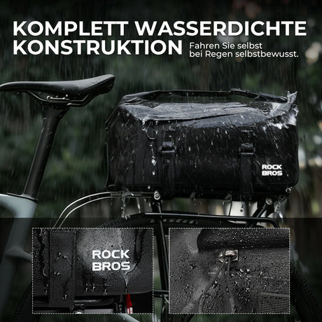 Fahrrad‑Gepäckträgertasche 16L – 100 % Wasserdicht, AS‑155 RideMate