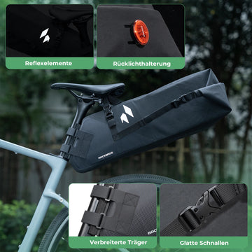 rennrad satteltasche groß 100% Wasserdichtes Fahrrad Satteltasche 13L AS-157 RideMate – ROCKBROS-DE